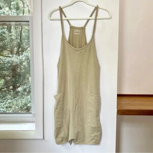 New Free People Movement Hot Shot Onesie Taupe Tan XS